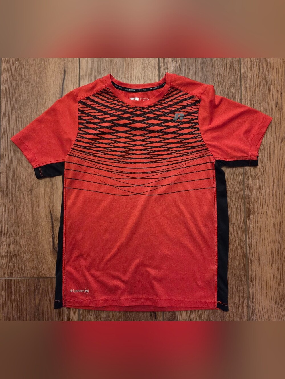Russell Athletic Boys Red & Black Short Sleeve Tee